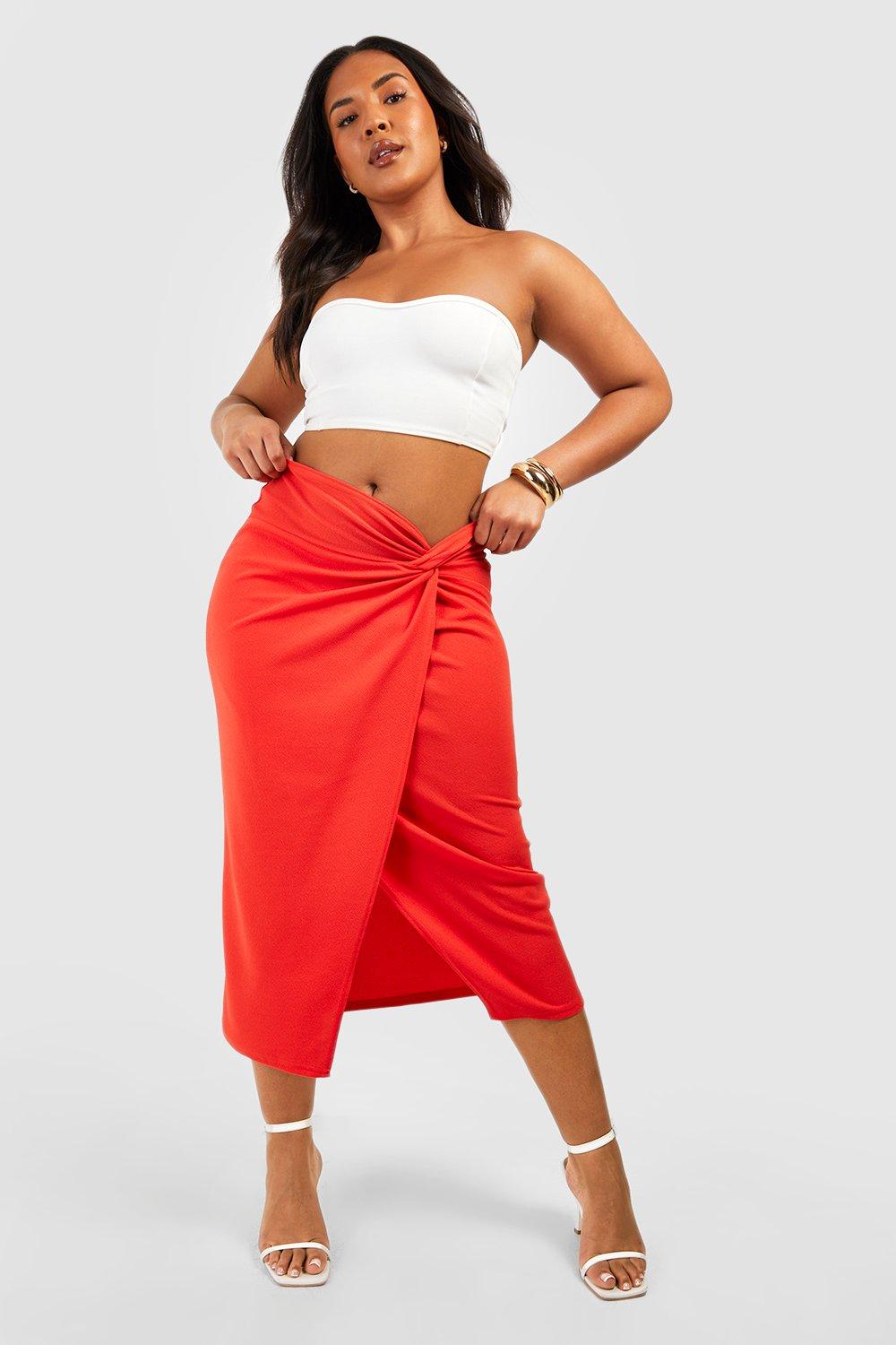 Boohoo plus 2025 size midi skirt